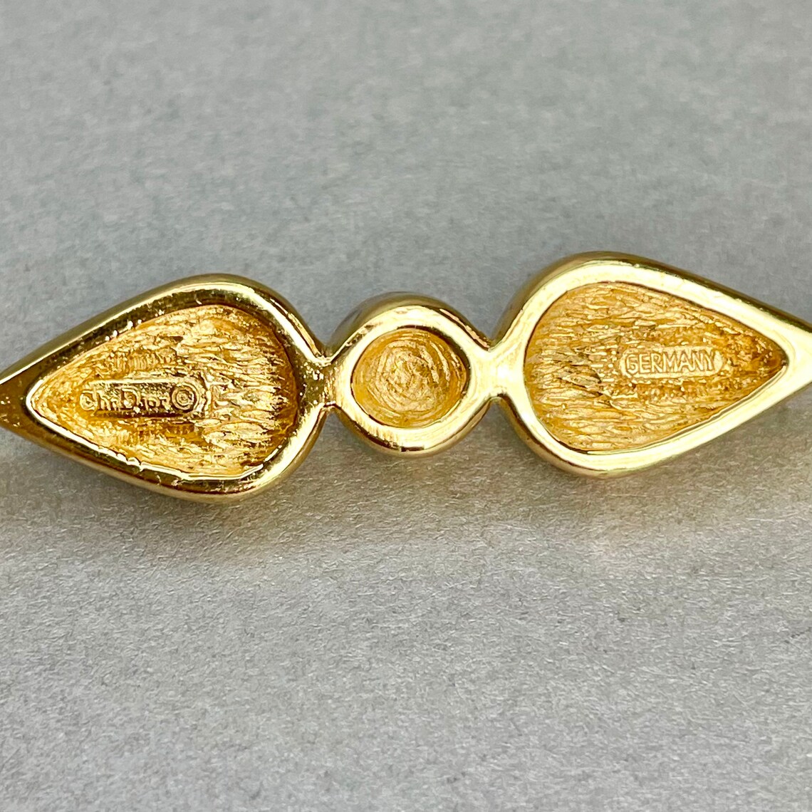 Vintage Christian Dior Germany Brooch Gold Tone Clear Crystal Etsy