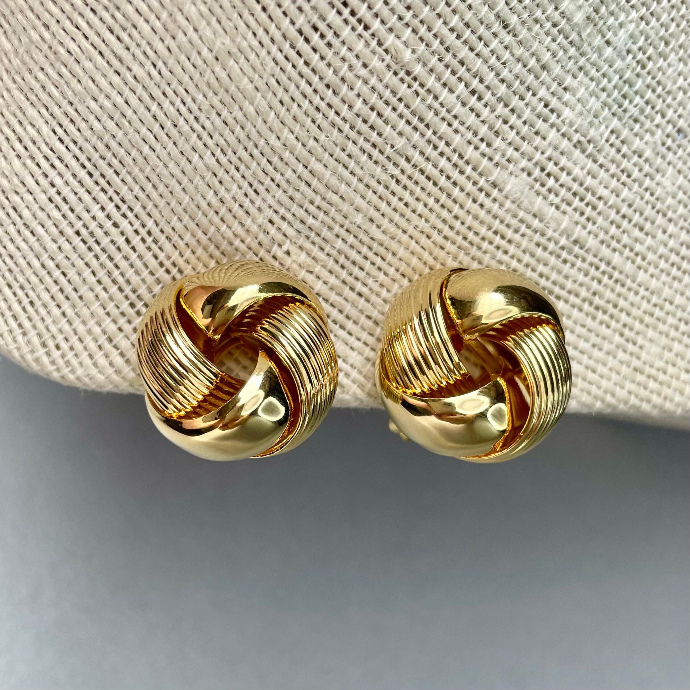 VintageAntique2020 Vintage Erwin Pearl Earrings Gold Tone Chunky Figural Clip On Earrings Signed Jewelry Gift for Her