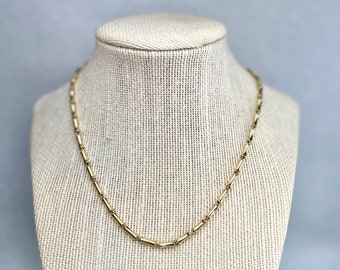 Vintage Napier HourGlass Links Chain, Gold Tone Short Chain Necklace, Mid Century Modern Signed Estate Jewelry, Gifts for Her.