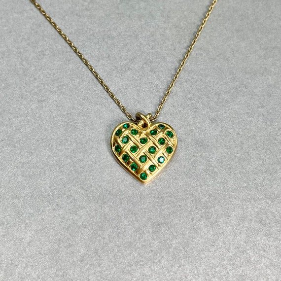 Collier Pendentif Avon Vintage - Cœur Doré Avec Cristal, 1986, Neuf Dans Sa Boîte D'origine