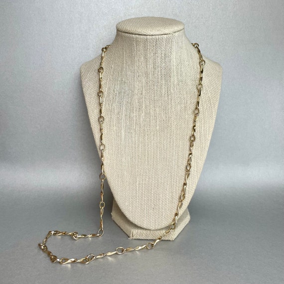 Vintage Christian Dior Chain Necklace, Gold Tone Long… Gem