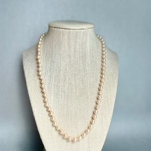 Vintage Monet Pearl Necklace: Cream Ivory Choker, Signed Costume Jewelry