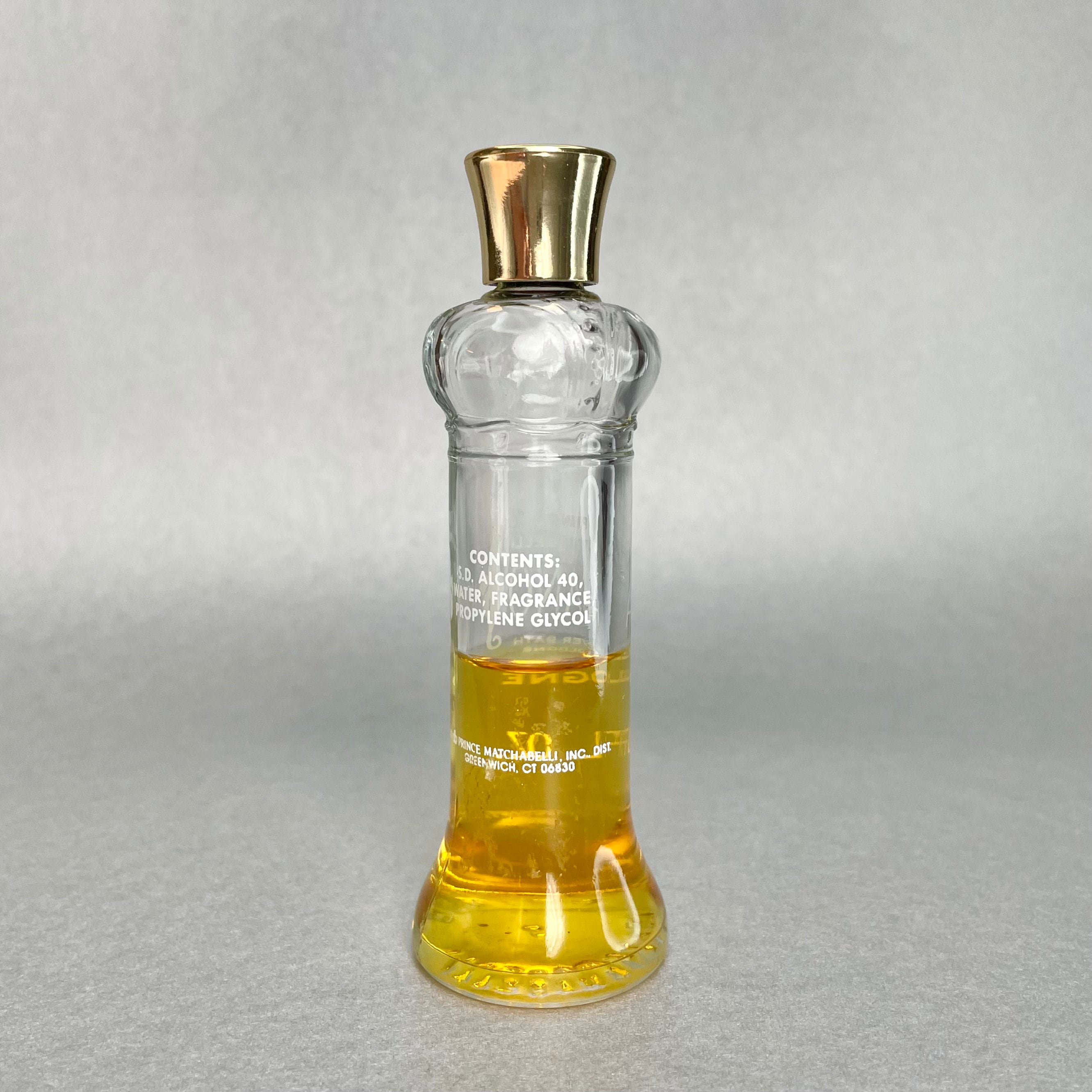 Vintage ABANO Prince Matchabelli Cologne: Gold Topper, Glass