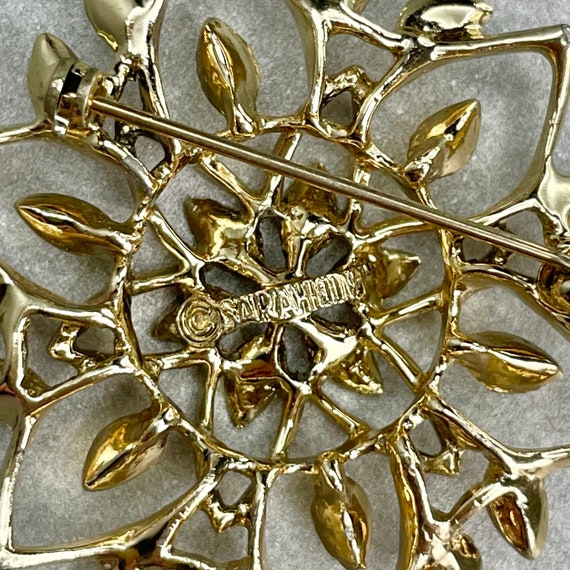 Vintage Sarah Coventry Floral Brooch, Light Gold … - image 5