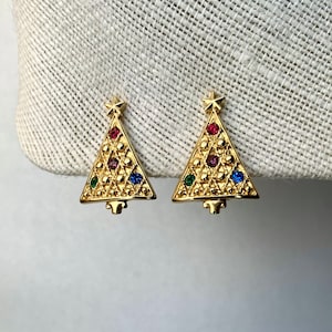 Vintage clipoorbellen kerstboom: goudkleurige strassteentjes