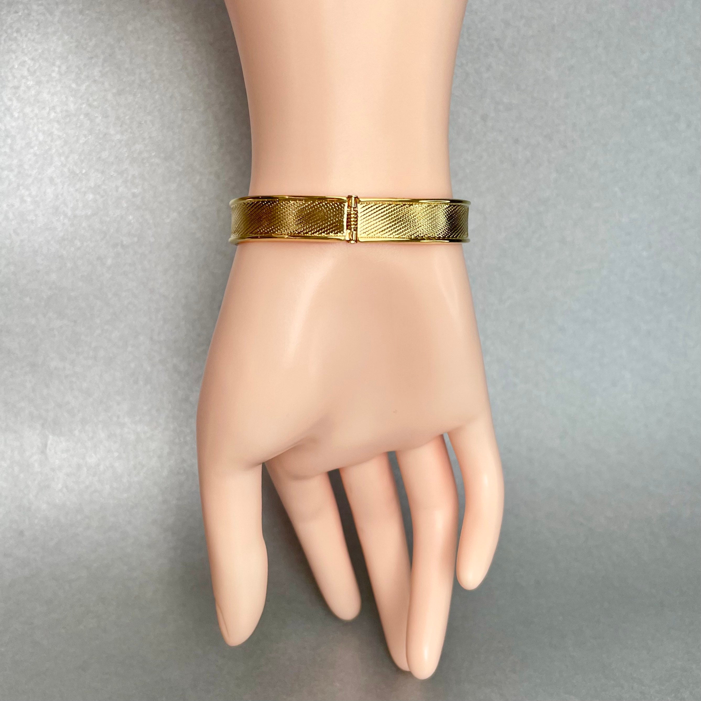 Bracelet Manchette Doré à Strass - Style Haute Couture - Longueur 19-20 Cm - Neuf Sans Emballage
