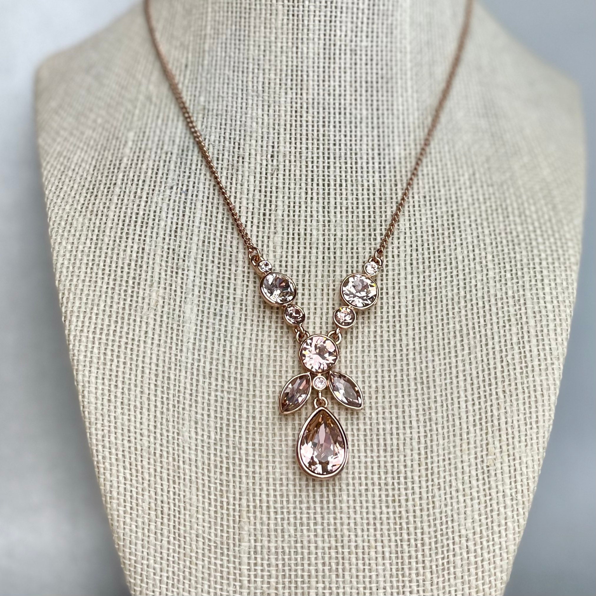 Buy Givenchy Rose Gold Pendant Necklace, Pave Clear Rhinestones, 1990s  Vintage Jewelry Online in India - Etsy
