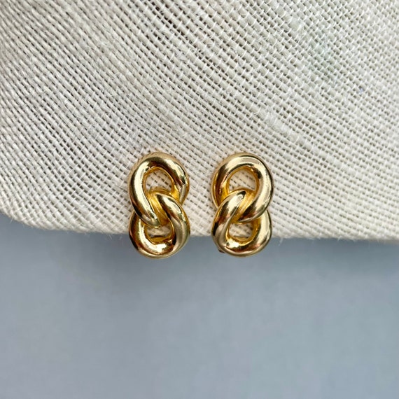 Vintage Christian Dior Twisted Chain Earrings, Go… - image 8