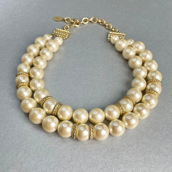 Vintage CAROLEE Pearl Necklace Choker 