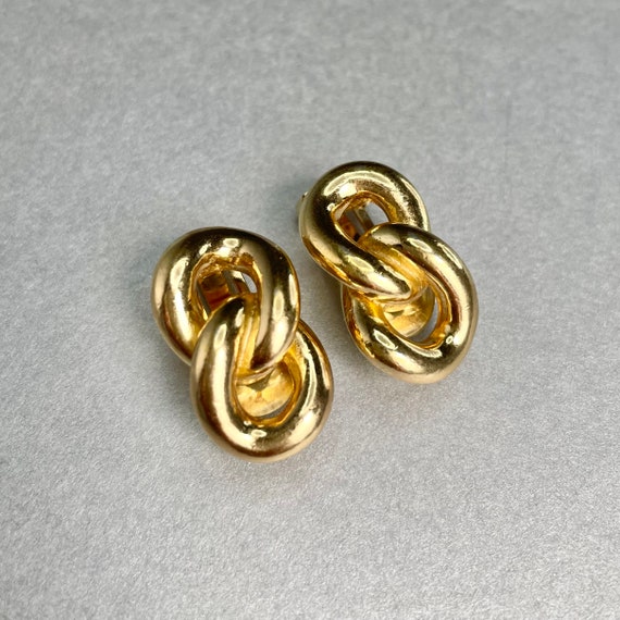 Vintage Christian Dior Twisted Chain Earrings, Go… - image 6