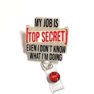 Top Secret Badge Reel: Retractable Swivel Alligator Clip