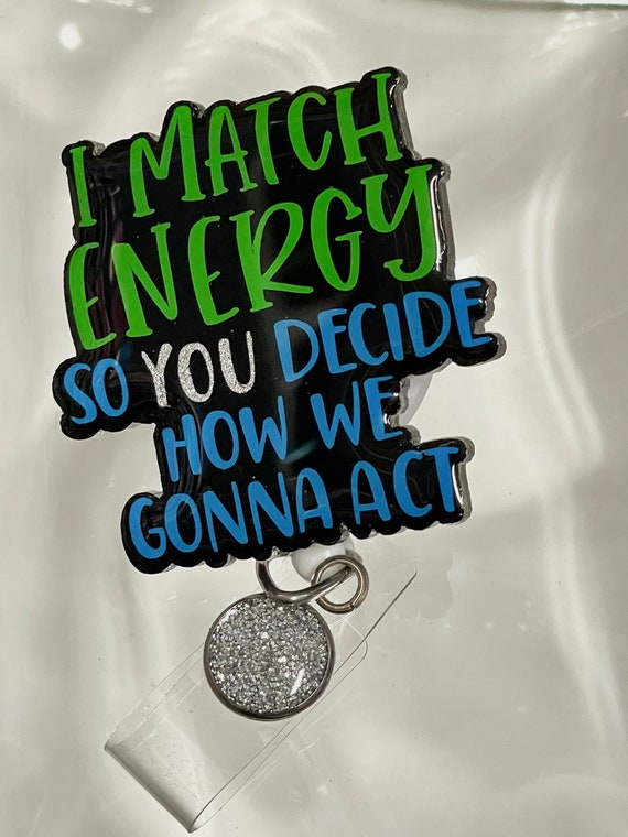 I Match Energy Badge Reel, Retractable Swivel Alligator Clip