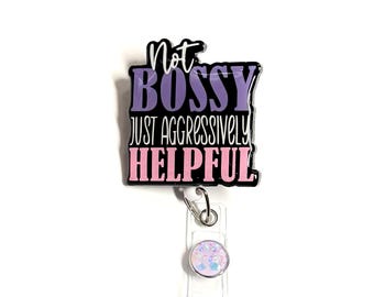 Not Bossy Badge Reel, Retractable Swivel Alligator Clip