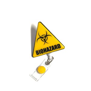 Biohazard Badge Reel: Retractable Swivel Alligator Clip, 2”, Healthcare
