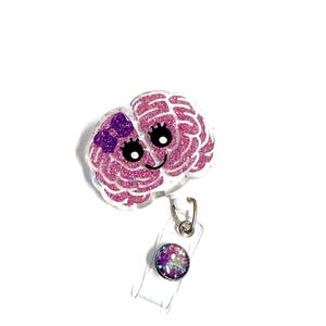 Brain Badge Reel, Retractable Swivel Alligator Clip, Neurology, Nurse Badge Reel, Tech, Assistant, Cute Badge Reel