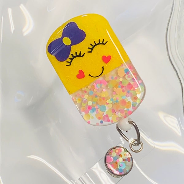 Happy Pill Badge Reel, Retractable Swivel Alligator Clip, Pharmacy Badge Reel, Nurse Badge Reel, RN, LPN, Cute Badge Reel