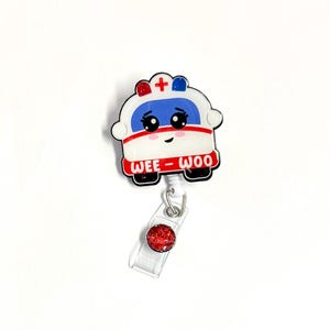 Ambulance Badge Reel, Retractable swivel alligator clip