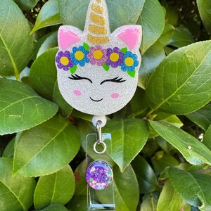 Unicorn Badge Reel: Retractable Swivel Alligator Clip image 4