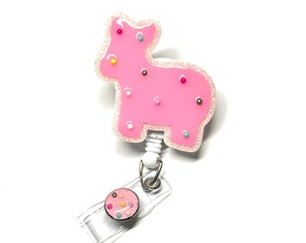 Animal Cookie Badge Reel, 2”, Retractable Swivel Alligator Clip, Nurse, Pediatric, pharmacy