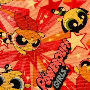 110cm x 60cm | Power Puff Girls | Made in Japan | Japanese Fabric Clothes | Crafting | Sewing | Vintage | Pink