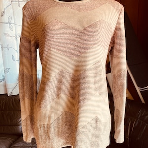 Vintage Sport Missoni Wolle-Mix Pullover Frau M Pullover Rosa Beige