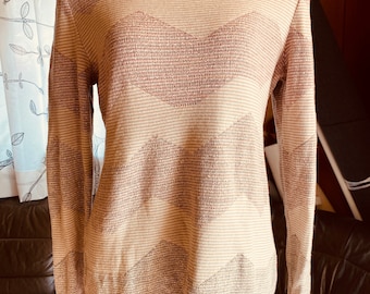 Bundle Sale！Vintage Sport Missoni Wool mix Sweater Woman M Pullover Pink Beige