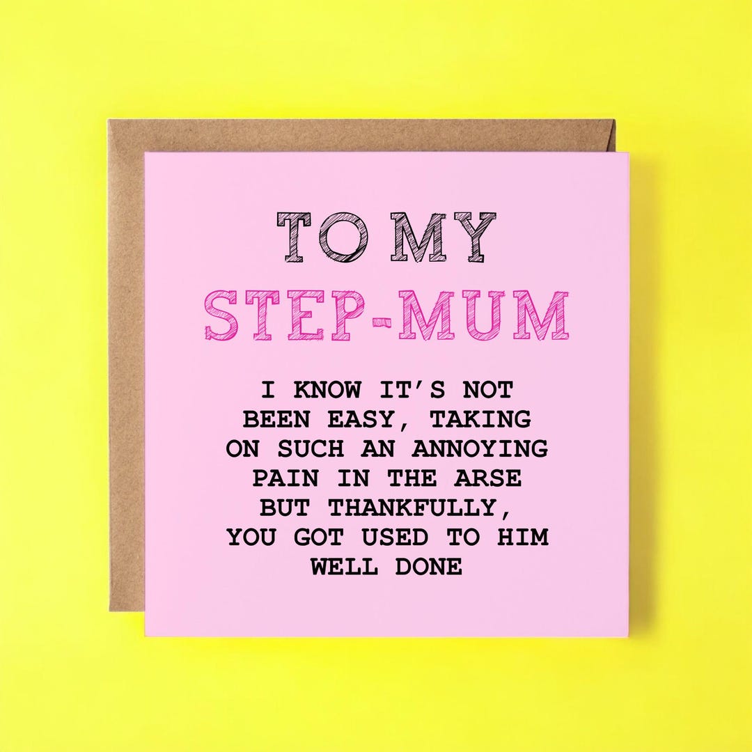 Step Mu Buy Funny Step Mum Card – Rude Cheeky Card for Step Mom, Mother's Day ...
