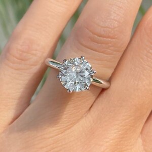 Moissanite Solitaire Ring, Round Cut 1.50 CT White Moissanite Ring, Prong Set Moissanite Ring, Moissanite Wedding Ring, Anniversary Gifts.