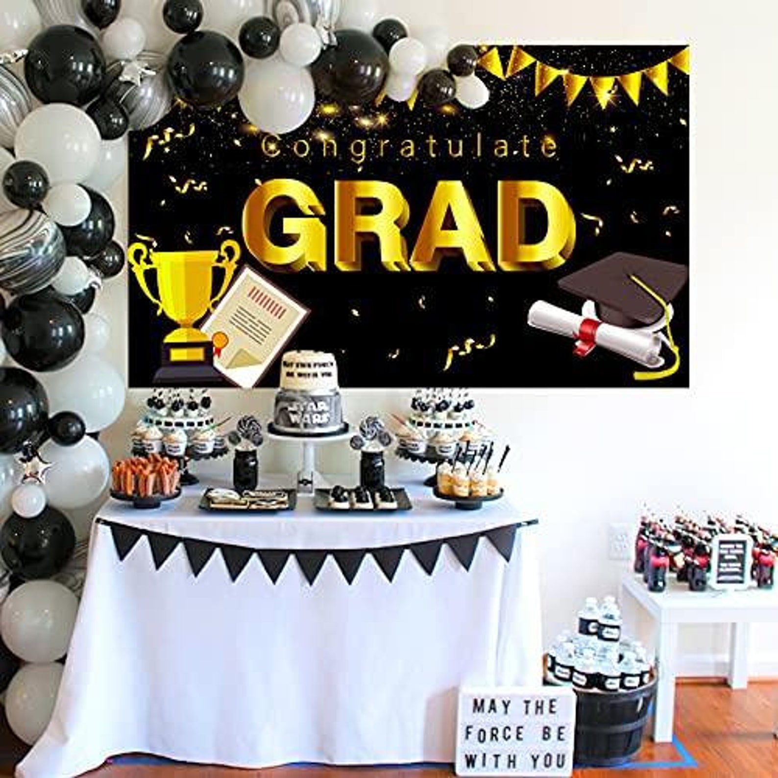 PartyWoo Graduation Backdrop Graduation Backdrops for Etsy