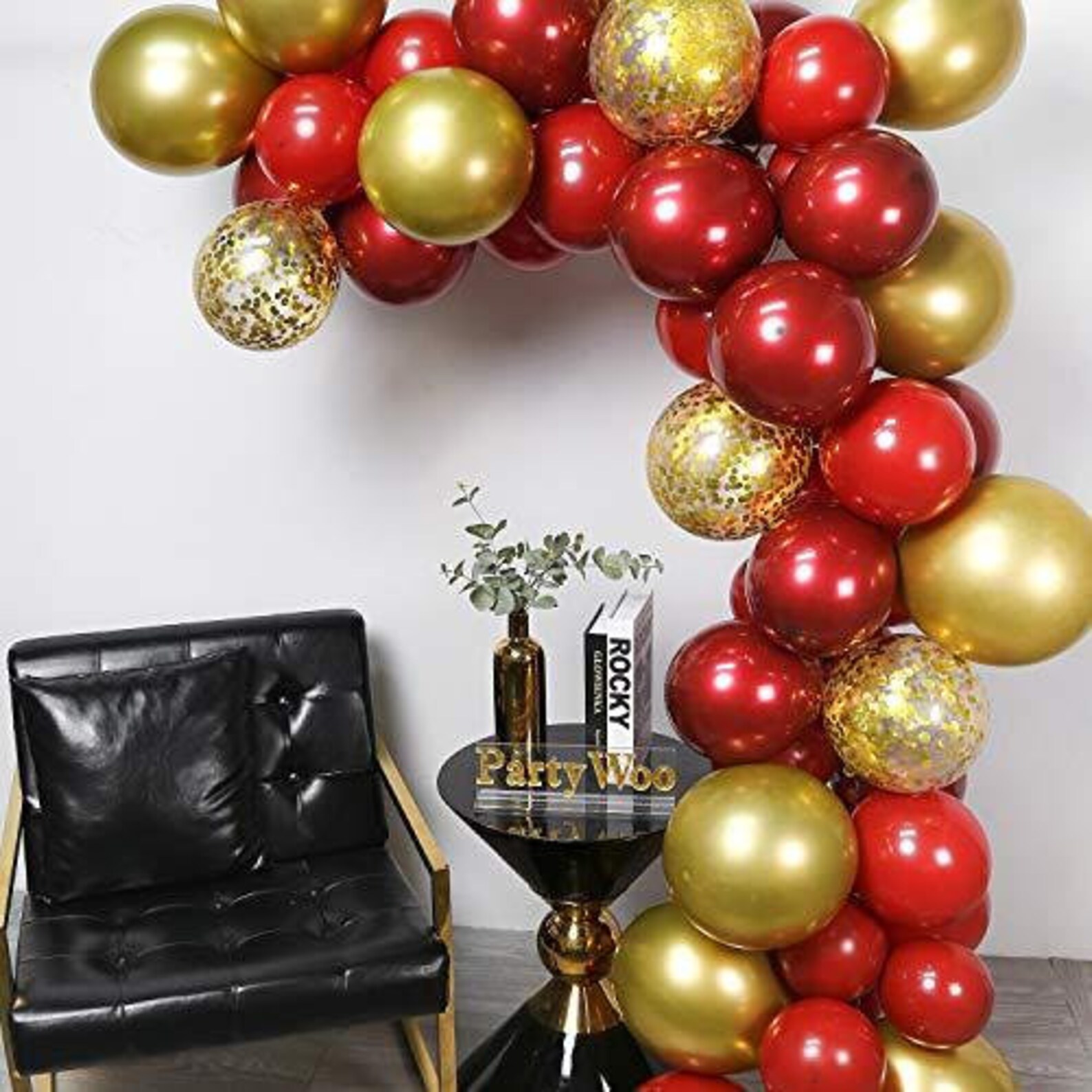 Red and Gold Balloons 50 pcs Burgundy Balloons Ruby Red Etsy