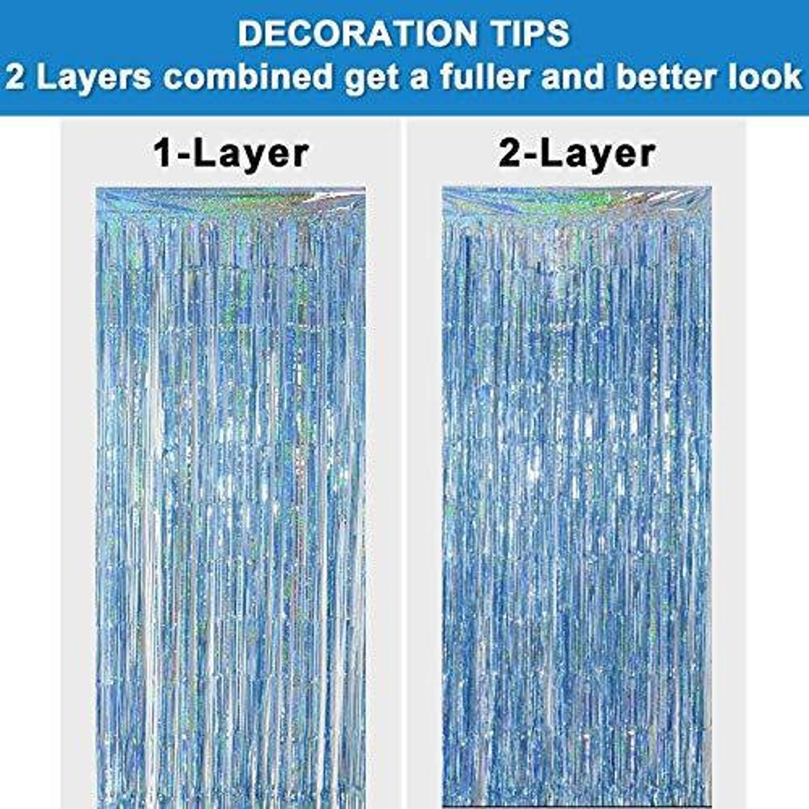 PartyWoo Foil Curtain 2 pcs 3.3x8.2ft Tinsel Curtains Etsy