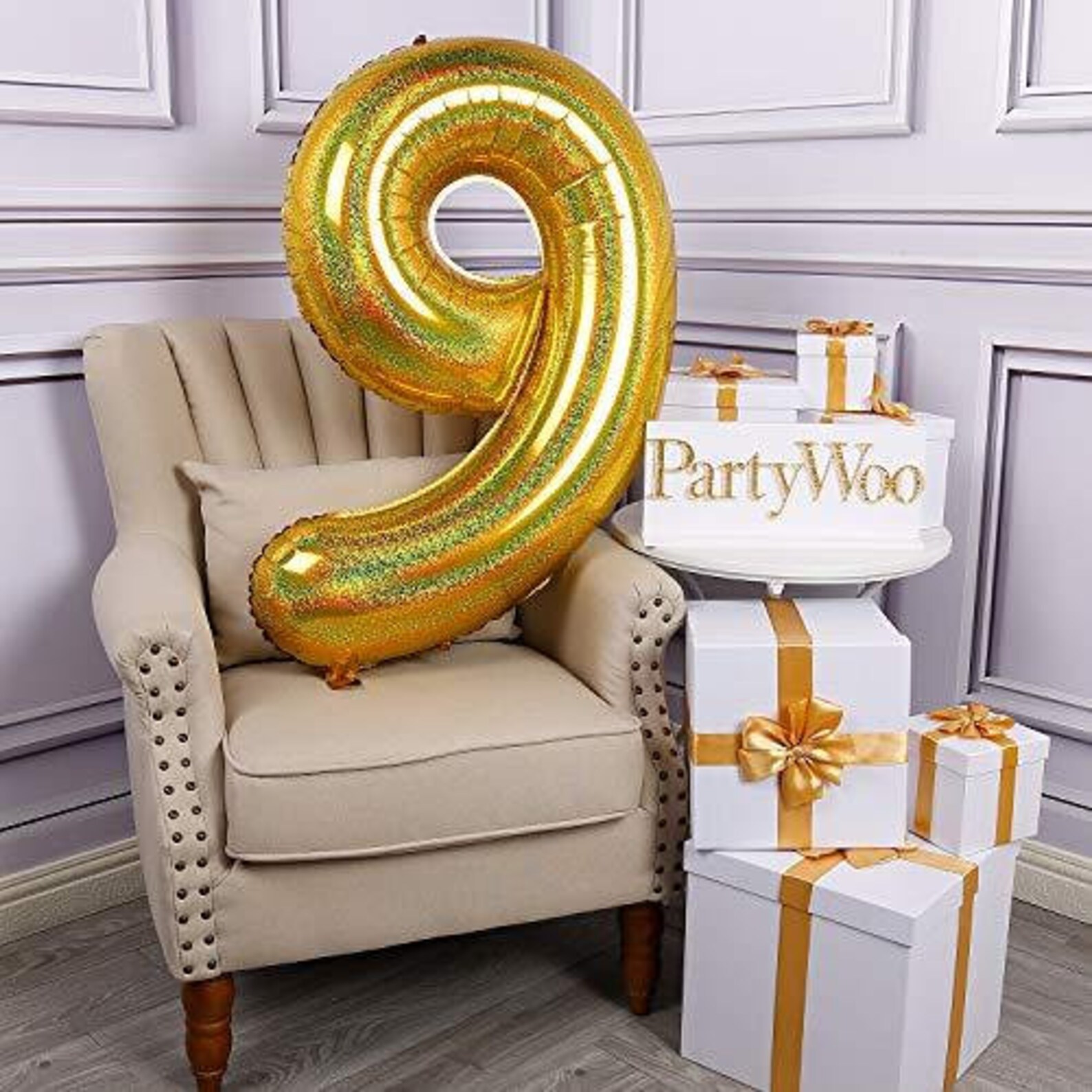 PartyWoo Number Balloons 40 inch Gold Balloons Large Number Etsy