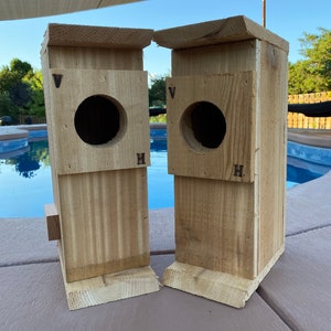 Cedar Owl nesting box pair for smaller owls