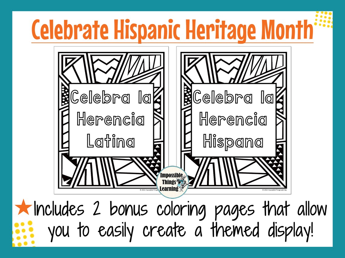 Hispanic Heritage Month Coloring Pages Printables for Classroom With