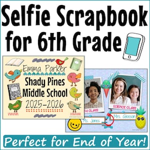 End of the Year Memory Book for 6th Grade, End of the Year Digital Memory Book for 6th Graders, Middle School End of School Year Activity