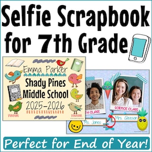 End of the Year Memory Book for 7th Grade, End of the Year Digital Memory Book for 7th Graders, Middle School End of School Year Activity