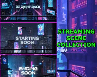 Cyber Theme Streaming Scene Collection Stream Overlays Twitch Youtube Kick