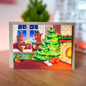 Bären an Weihnachten - A6 Grußkarte | mit C6 Umschlag