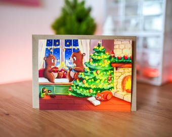 Bears at Christmas - A6 greeting card | with C6 envelope