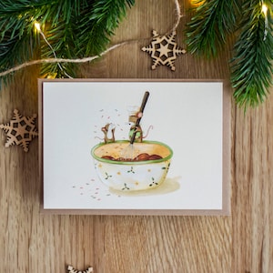 Boulangerie de Noël souris - A6 Print | Carte postale + enveloppe C6