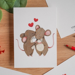 Maus Kuss - A6 Print | Postkarte