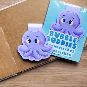Octopus "Olli" - Magnetisches Lesezeichen (lila)