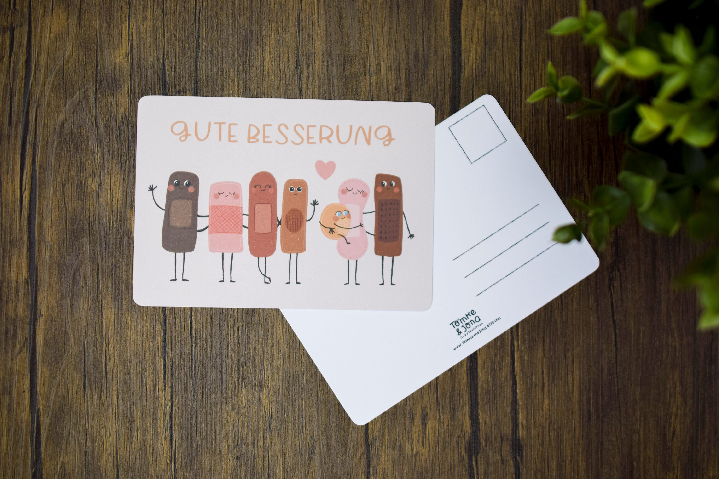 Postkarte Gute Besserung 10x15cm Pflaster Diversity | Etsy