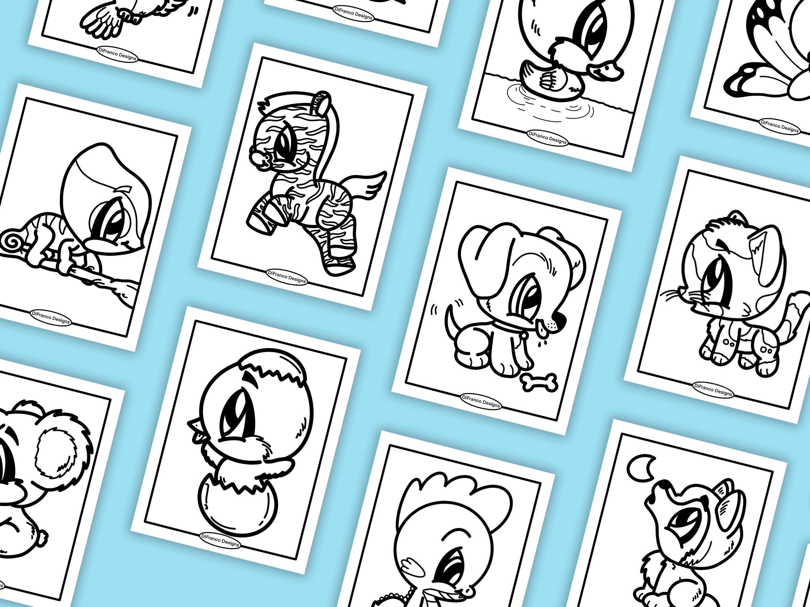 Baby Animal Simple Coloring Pages | Digital Download | Kids Coloring ...