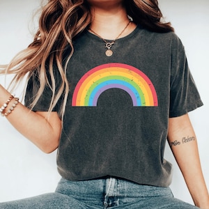 Boho Rainbow Shirt, Rainbow, Boho tshirt, Retro Rainbow Shirt, Love Rainbow Shirt, Graphic Tees, Tshirt for Women, Boho Vintage Shirt Retro