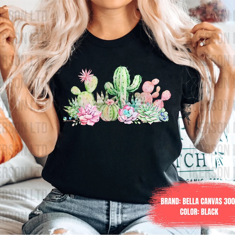 Scarlett | Women's Cute Succulent Plants Art Print Shirt main image 1
