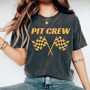 Pit Crew Shirt, Matching Race Car Shirt, Checkered Flag Shirt, Dirt Track Racing Tee, Drag Racing Gift, Pit Stop Shirt, Racing Flag