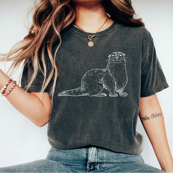 Cute Otter Shirt, Otter Lover Tee, Sea Otter Shirt, Animal Lover Shirt, Funny Otter T Shirt, Animal Print Shirt, Floating Otter Shirt