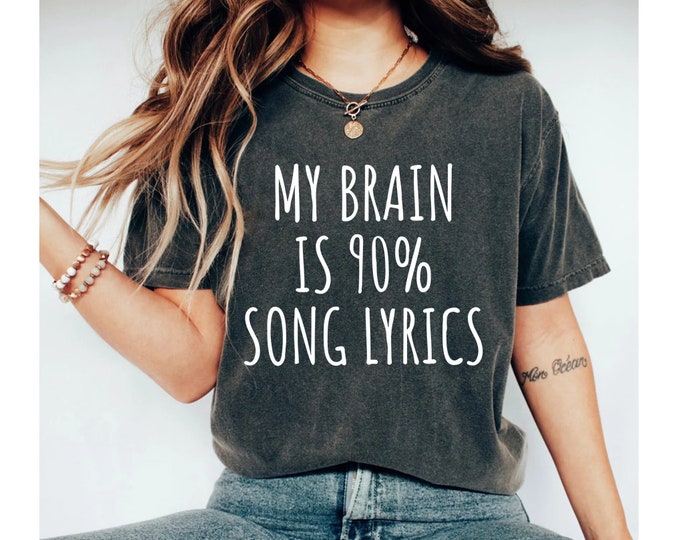 Music lover gift Karaoke shirt Karaoke singer Karaoke gift My Brain Is 90% Song Lyrics Unisex T-Shirt - Music lover shirt Music shirt OK
