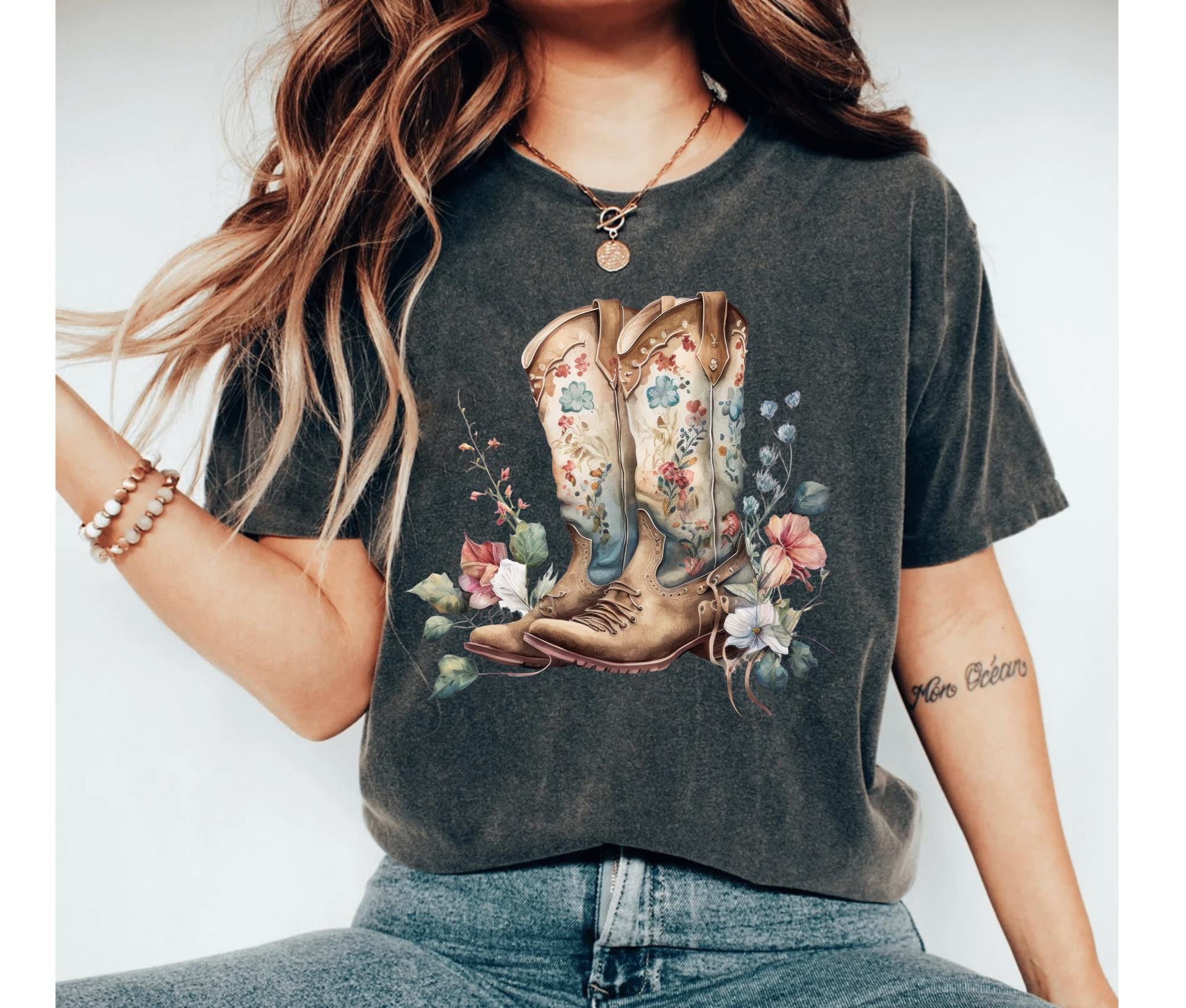 Cowgirl Boots Shirt, Country Concert Tee, Western Graphic Tee for Women, Cute Country Shirts, Cowgirl Shirt, Western Farm shirt Horse
